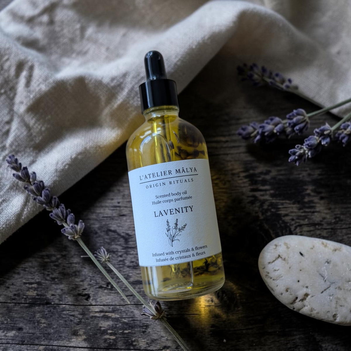 Huile corps Lavenity
